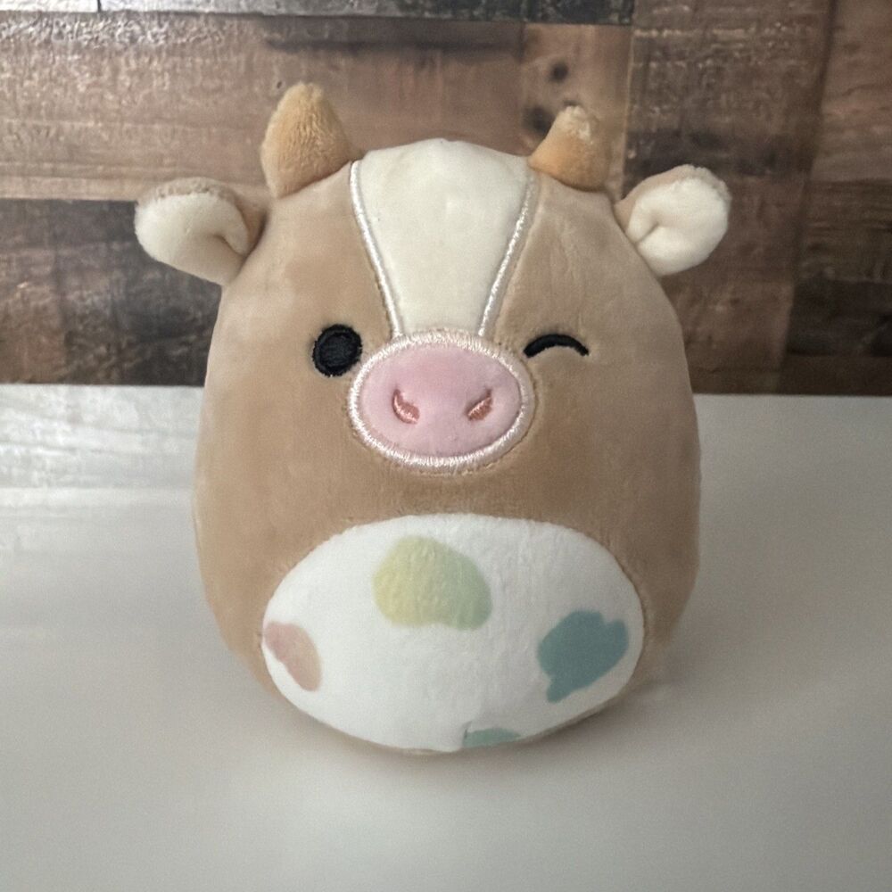 Kellytoy Squishmallow Griella 5" Plush Toy Easter - Brown Pastel Tummy Cow